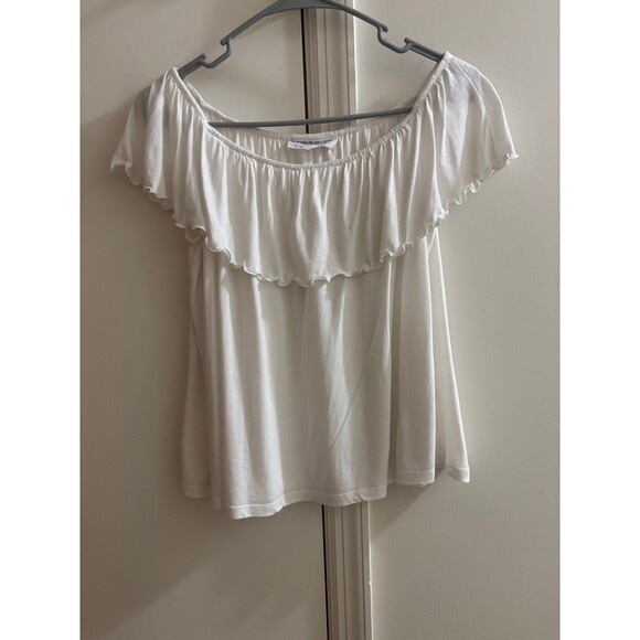 Fringe Off Shoulder White Blouse - Picture 1 of 10
